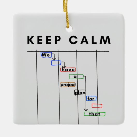 Projektmanager Gantt Behalte Calm Keramikornament (Vorderseite)