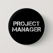 Projektmanager Geschenk für industrielle Schriftar Button (Vorderseite)