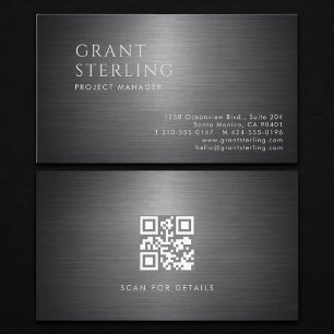 Projektmanager Metallischer QR-Code Visitenkarte