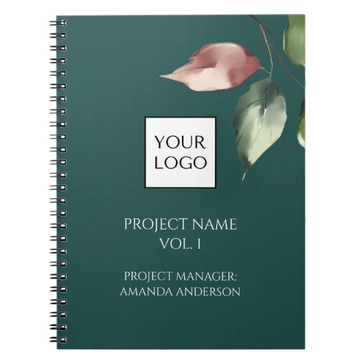 Projektmanager mit Hunter-Grün-Logo  Notizblock (Vorderseite)