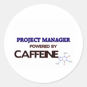 Projektmanager mit Koffein Runder Aufkleber