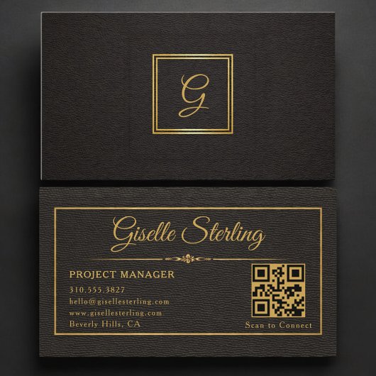 Projektmanager Monogramm QR-Code Visitenkarte