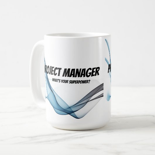 Projektmanager Was ist Ihr Super-Power Wasserfarbe Kaffeetasse (Vorderseite Links)