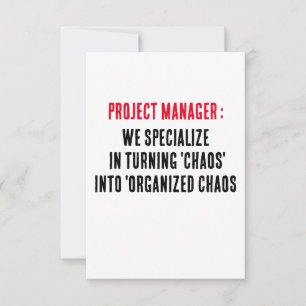 Projektmanager Wir sind darauf spezialisiert, das  Dankeskarte