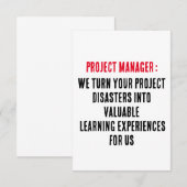 Projektmanager Wir stellen Ihre Projekt-Desaster u Dankeskarte (Vorne/Hinten)