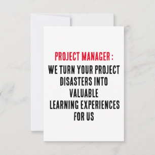 Projektmanager Wir stellen Ihre Projekt-Desaster u Dankeskarte