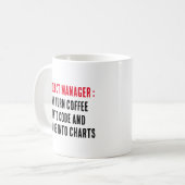 Projektmanager Wir verwandeln Kaffee in Code und C Kaffeetasse (Vorderseite Links)