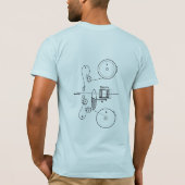 Projektor weidet Diagramm aus T-Shirt (Rückseite)