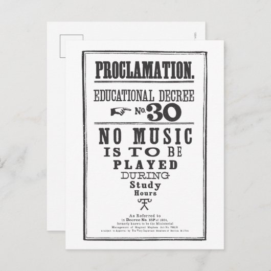 Proklamation 30 postkarte (Vorne/Hinten)