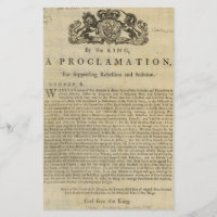 Proklamation durch den König für die Aufhebung des