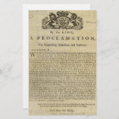 Proklamation durch den König für die Aufhebung des Briefpapier (Vorne/Hinten)