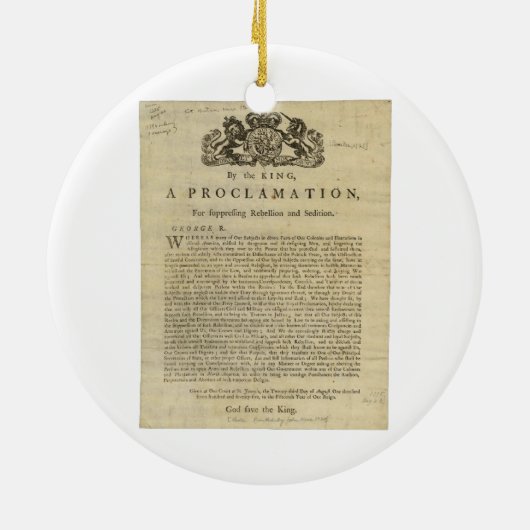 Proklamation durch den König für die Aufhebung des Keramikornament (Hinten)