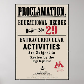 Proklamation Educational Decreto Nr. 29 Poster