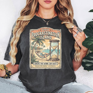 Prokrastinationsinsel Retro-Strandhumor T-Shirt