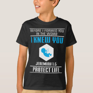 Proleben-Baby-Jeremias-1:5 Bibel-Vers T-Shirt
