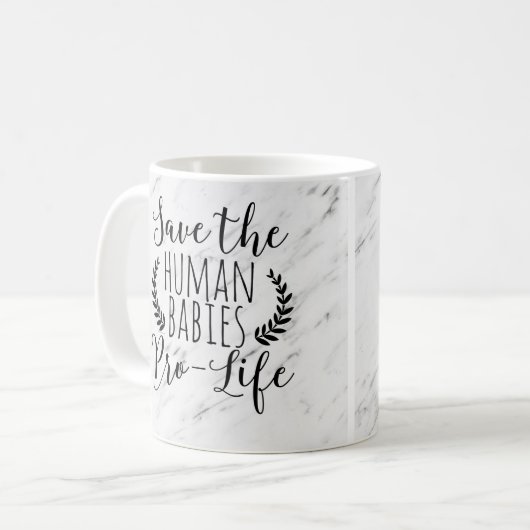 Proleben-Geschenk retten den menschlichen Babys Kaffeetasse (Vorderseite Links)