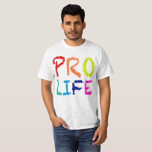 "PROleben" (IN DEN REGENBOGEN-ZEICHENSTIFTEN) T-Shirt (Vorne ganz)
