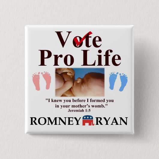 Proleben Romney Ryan Baby-Knopf Button (Vorderseite)