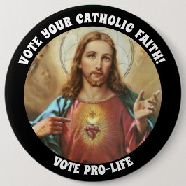PROLIFE ABSTIMMUNG CATHOLIC SACRED HERART JESUS BUTTON