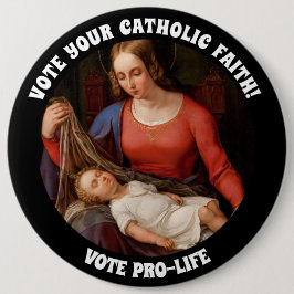 PROLIFE ABSTIMMUNG KATHOLIC JUNGFRAU MARY JESUS BUTTON
