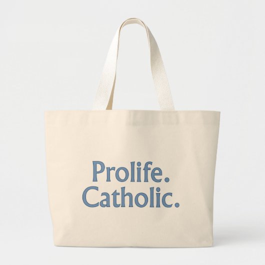 Prolife. Katholisch Jumbo Stoffbeutel (Vorne)