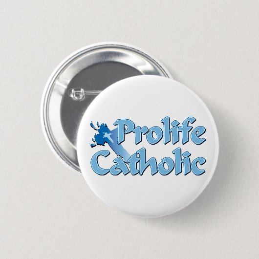 Prolife katholisches Kreuz Button (Vorne & Hinten)