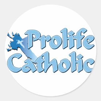 Prolife katholisches Kreuz Runder Aufkleber