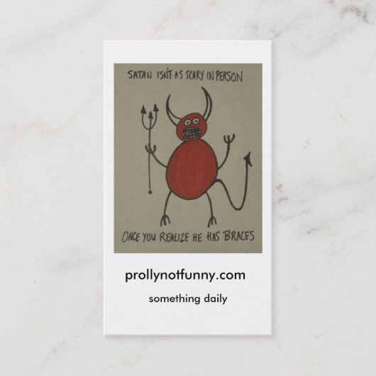 prollynotfunny.com, etwas täglich visitenkarte (Vorderseite)