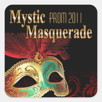 Prom 2011 Mystic Masquerade Party Quadratischer Aufkleber