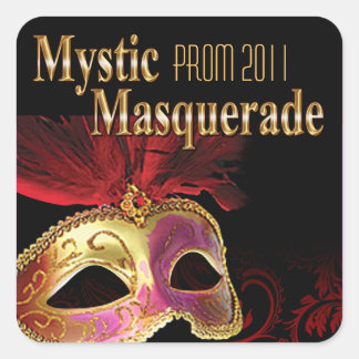 Prom 2011 Mystic Masquerade Party Quadratischer Aufkleber