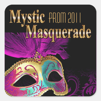 Prom 2011 Mystic Masquerade Party Quadratischer Aufkleber