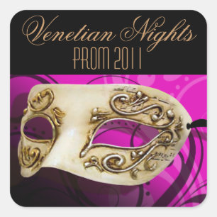 Prom 2011 Venezianische Nächte Masquerade Party Quadratischer Aufkleber