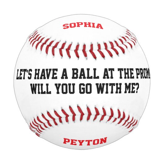 Prom-Aufforderungsvorschlag Promposal Baseball (Vorderseite)