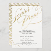 Prom Einladung, Gold Script Senior Prom Einladung (Vorne/Hinten)