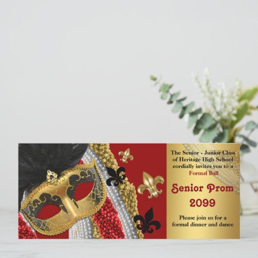 Prom Einladung Ticket Stil,Masquerade,Chic,Trend (Stehend Vorderseite)