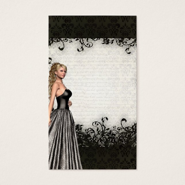 Prom-Mädchen in einem schwarzen Kleid (Vorderseite)