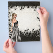 Prom-Mädchen in einem schwarzen Kleid Flyer (Hand)