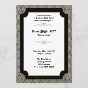 Prom Night, afrikanisches Thema Einladung