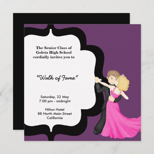 Prom Night Dance Einladung (Vorne/Hinten)