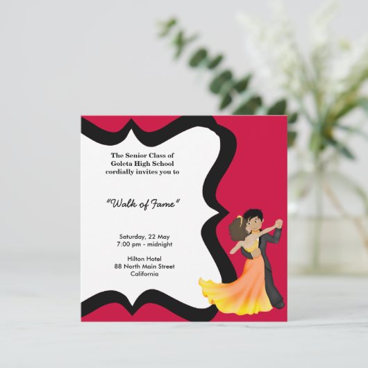 Prom Night Dance Einladung (Stehend Vorderseite)