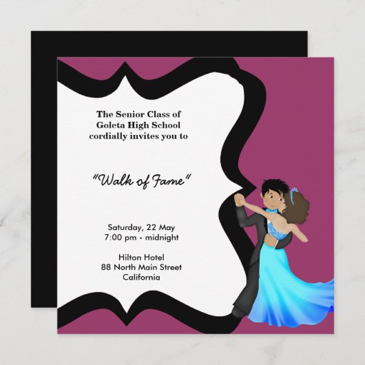 Prom Night Dance Einladung (Vorne/Hinten)