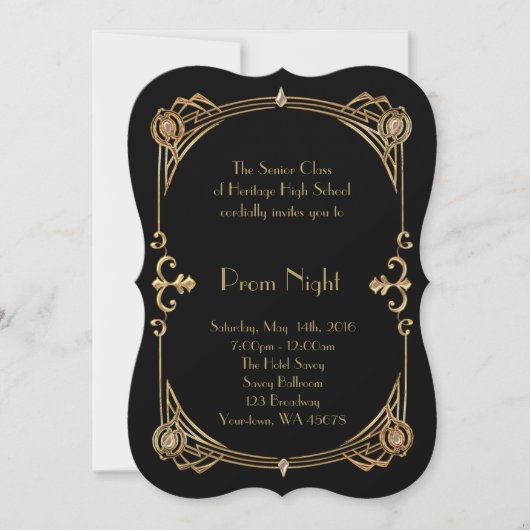 Prom Night Empire Stil Einladung (Vorderseite)
