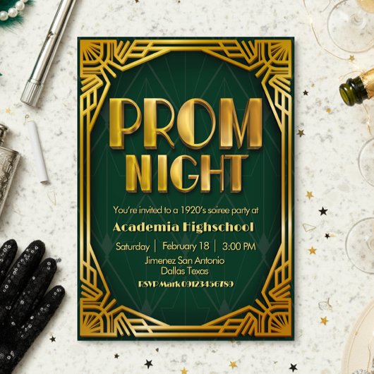 Prom Night - Gatsby Invitation Einladung