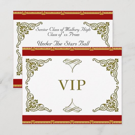 Prom-Party Einladung (Vorne/Hinten)