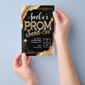 PROM-SEND-OFF-schwarz und Gold anpassen Flyer (Handgriff)