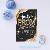 PROM-SEND-OFF-schwarz und Gold anpassen Flyer (Einzeln)