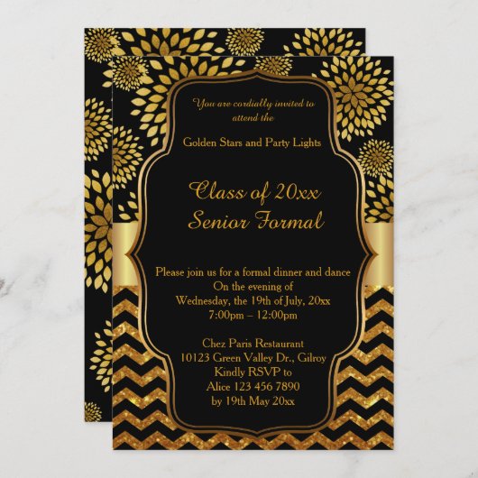 Prom Senior formale Klasse 2017 Einladung (Vorne/Hinten)