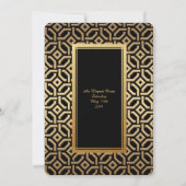 Prom Senior-Junior, Black Gold Geometric Kaiser Einladung (Rückseite)