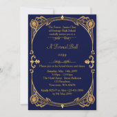 Prom Senior Junior, Gatsby Style, art-Deko, Marine Einladung (Vorderseite)