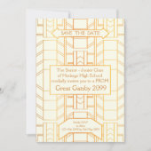 Prom Senior Junior, Great Gatsby, Gold, Elfenbein Save The Date (Vorderseite)